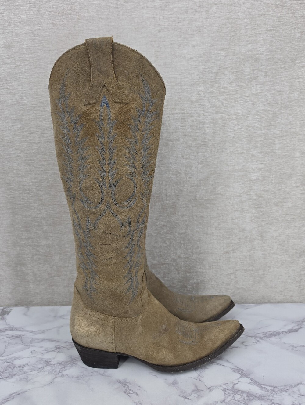 Old Gringo Mayra Distressed Suede Tall Knee High Leather Cowgirl Cowboy Boots